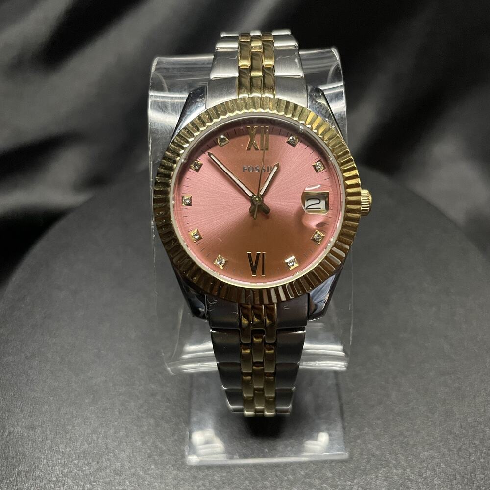 Women’s Fossil F252112 Three Hand Date Two Tone Stainless Steel 32mm